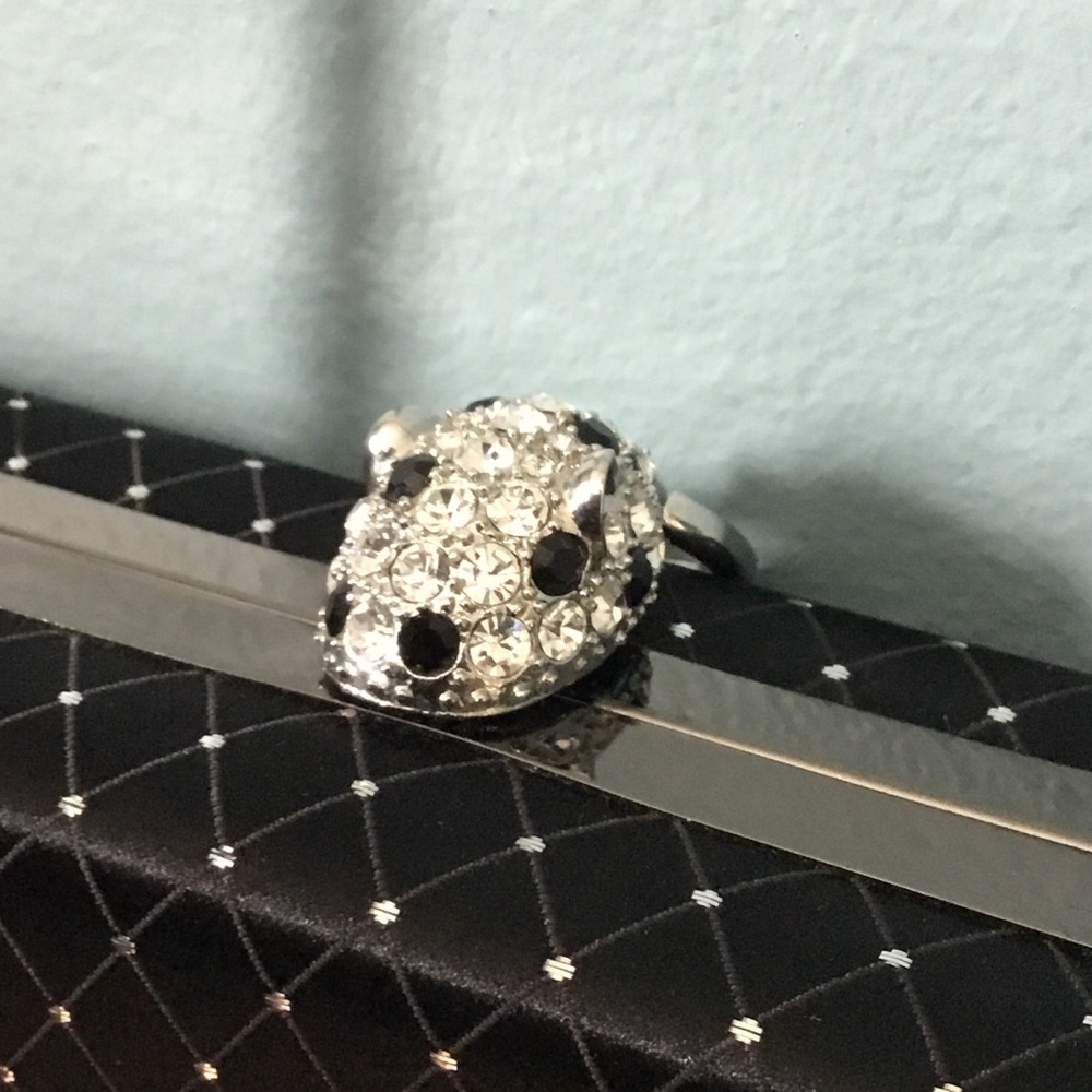 Kenneth Jay Lane Satin Leopard Kiss Clutch Purse - Picture 7 of 8